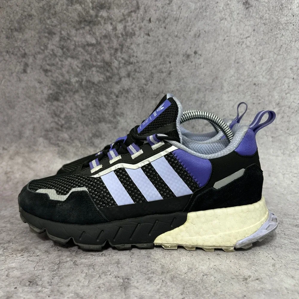 Adidas ZX 1K Boost Women 8.5 Black Violet Tone H00443 Athletic Running Sneakers